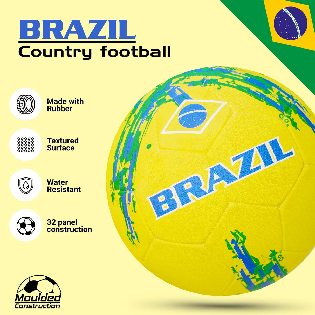 Synco Country Flag Football - Brazil (Size-5)