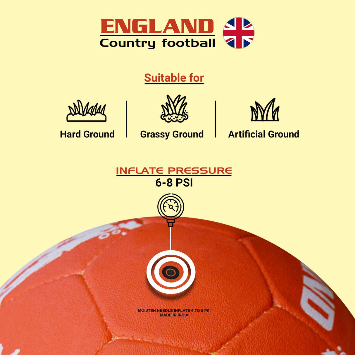 Synco Country Flag Football - England (Size-5)