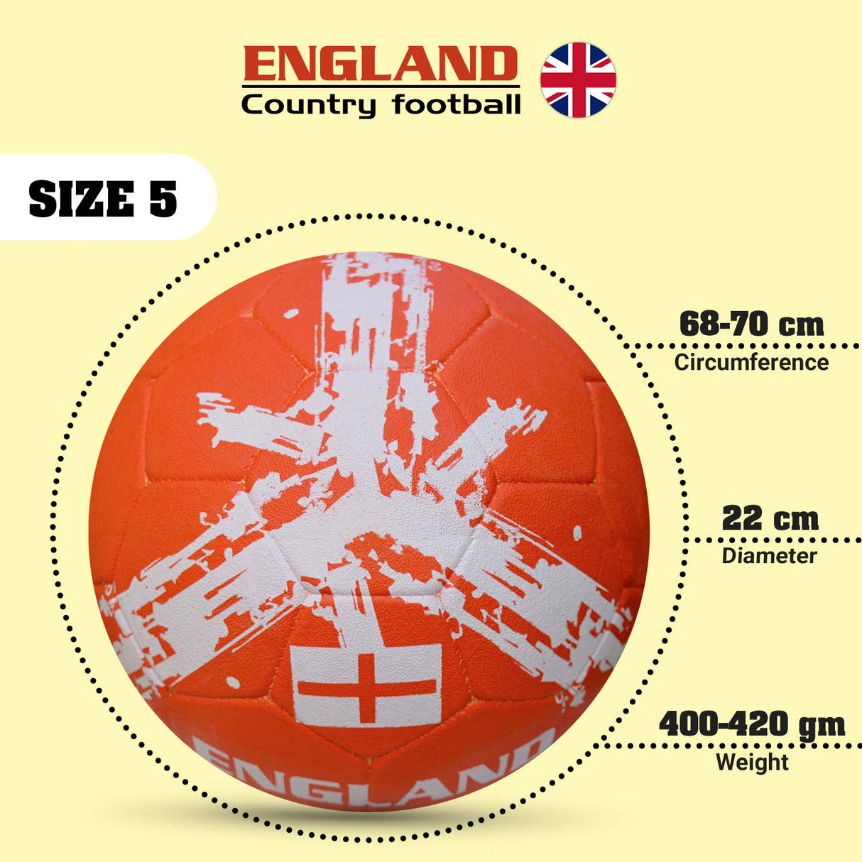 Synco Country Flag Football - England (Size-5)