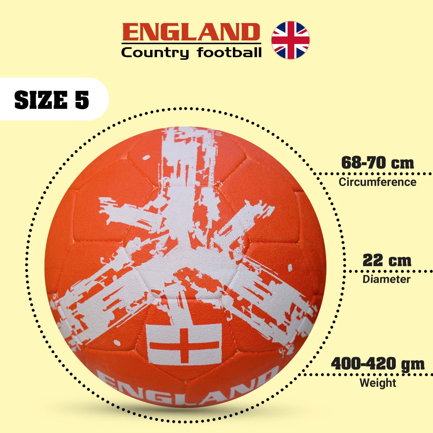 Synco Country Flag Football - England (Size-5)