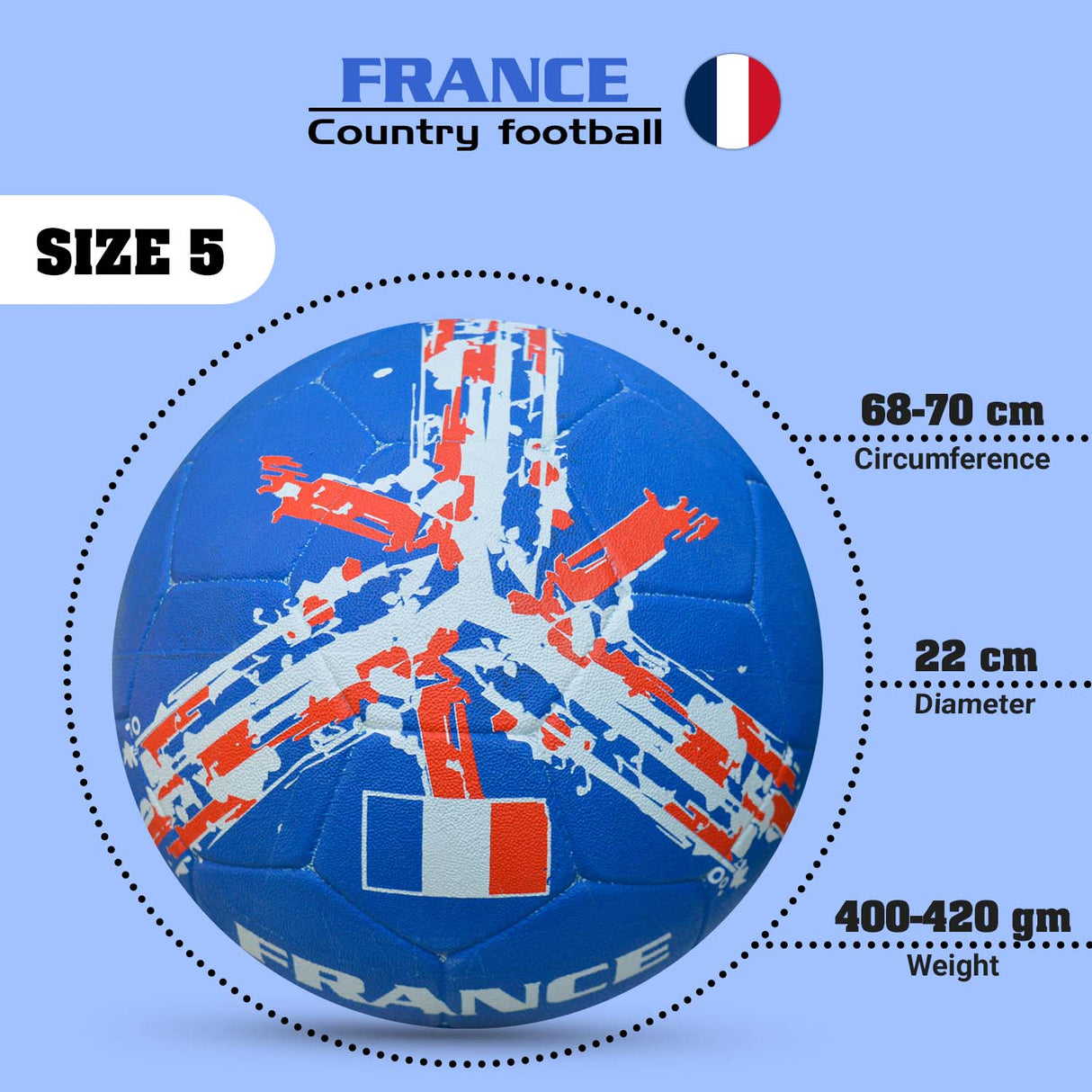 Synco Country Flag Football - France (Size-5)