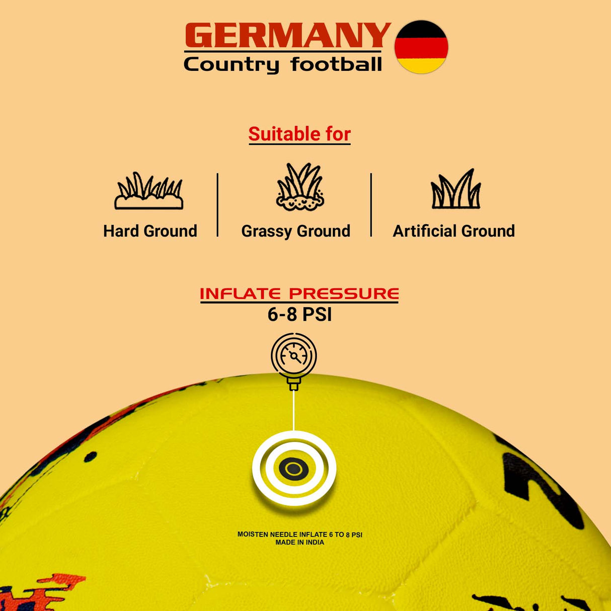 Synco Country Flag Football - Germany (Size-5)