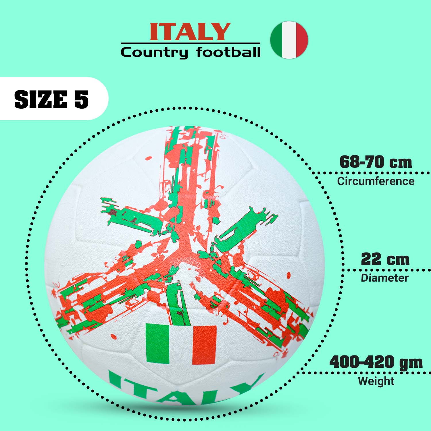 Synco Country Flag Football - Italy (Size-5)