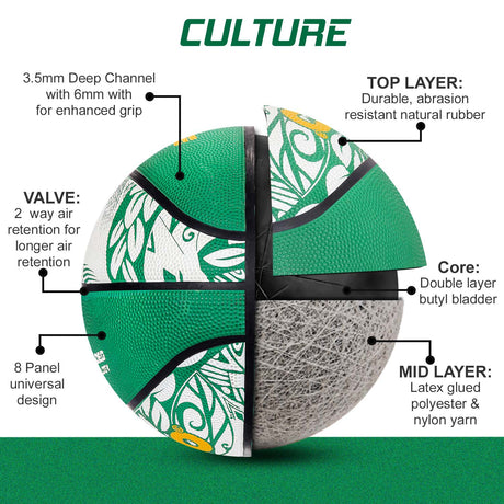 Synco Culture Basketball (Size-5) Green-white