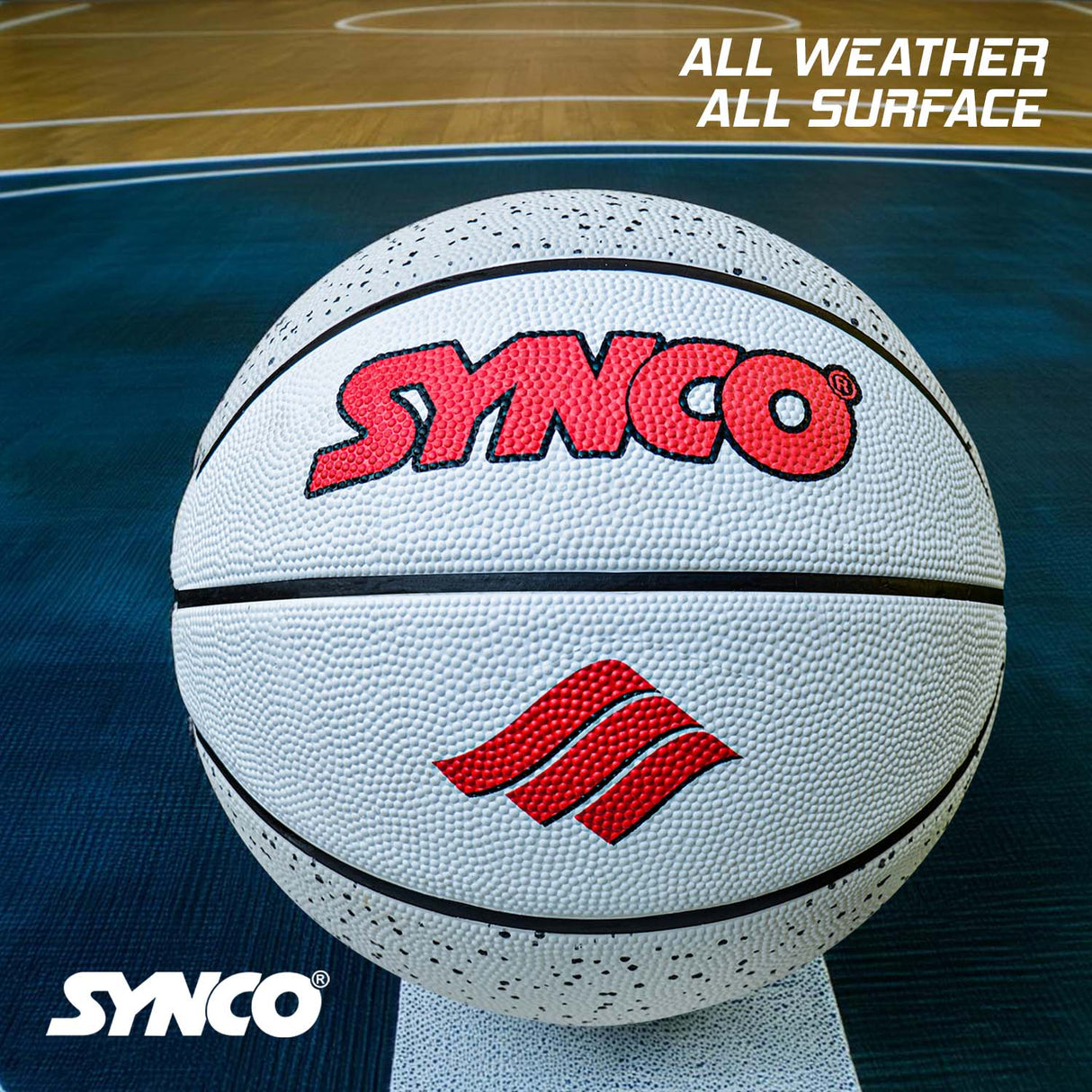 Synco Culture Series Men's Basketball (Size-7) Grey-white