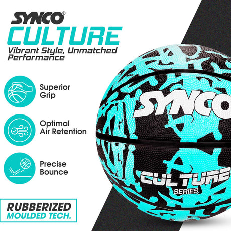 Synco Culture Series Men's Basketball (Size-7) Blue-Black