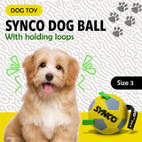 Synco Dog Football with Green Holding loops (Yellow) | size-3