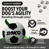 Synco Dog Football Black & White with Holding Loops | Dog Ball Size-3