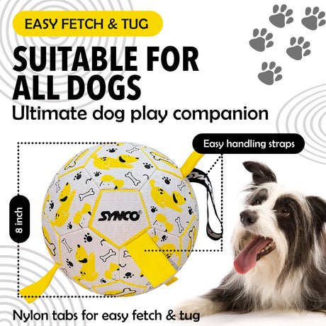Synco Dog Football Graphic Yellow with Holding Loops