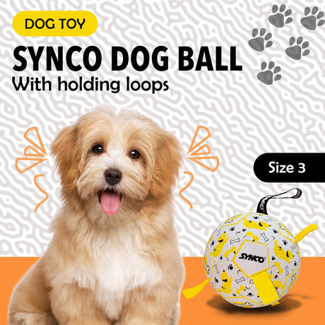 Synco Dog Football Graphic Yellow with Holding Loops