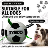 Synco Dog Football Black & White with Holding Loops | Dog Ball Size-3