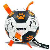 Synco Dog Toy Football Graphic Orange with Holding Loops | Dog Ball Size-3 | Dog Toy Ball