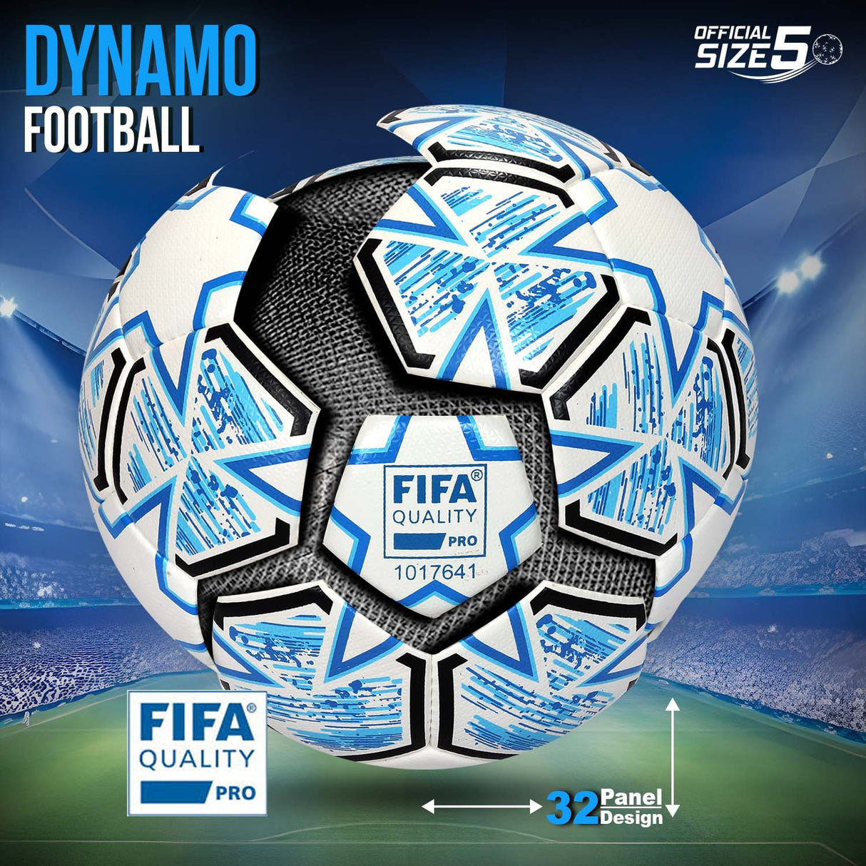 Synco Dynamo Football | FIFA Quality Pro Certified | Professional Match Football | Water Resistant Size-5
