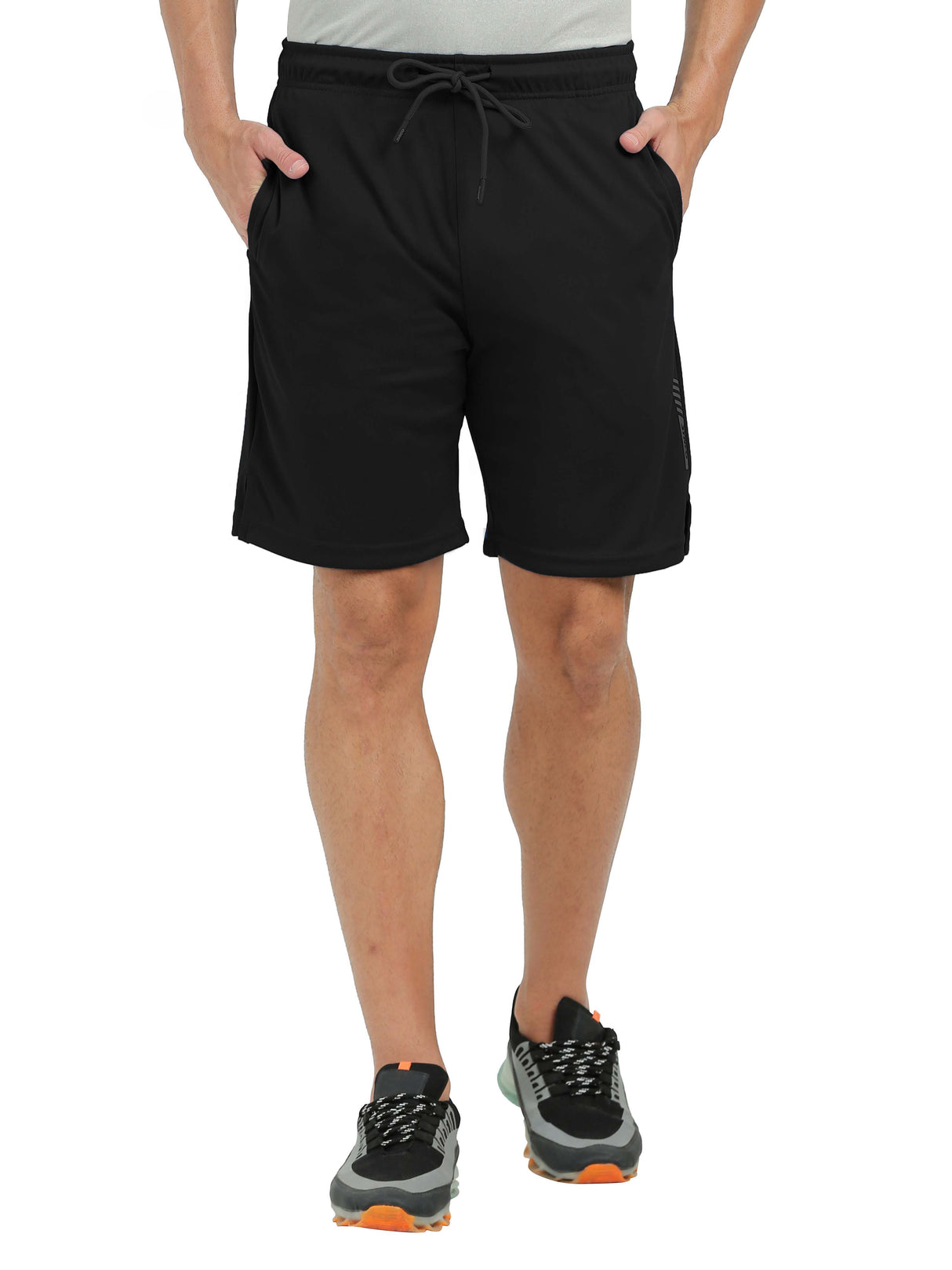 Synco Flare Active Shorts for Men (Black)