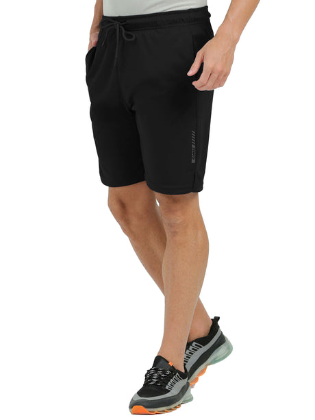 Synco Flare Active Shorts for Men (Black)