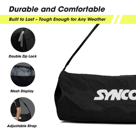 Synco Flex 3 Ball Carrying sports Duffel Bag (S) Black