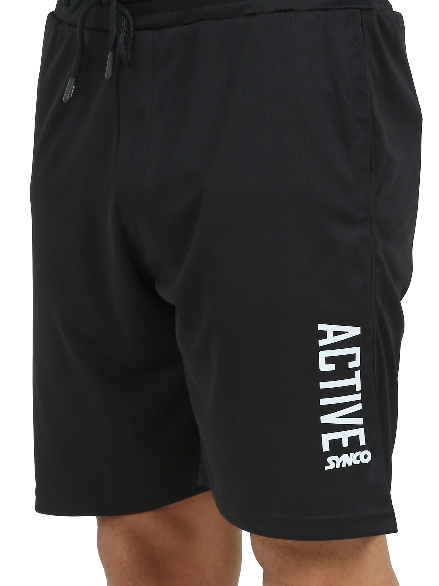 Synco Flex Active Sports Shorts for Men (Black)