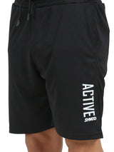 Synco Flex Active Sports Shorts for Men (Black)