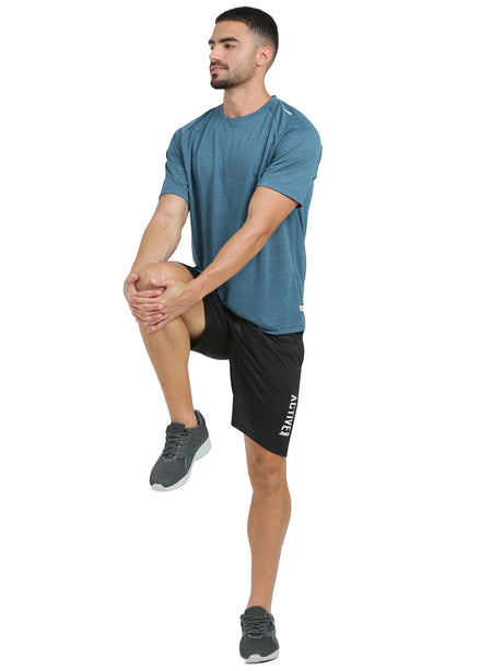 Synco Flex Active Sports Shorts for Men (Black)