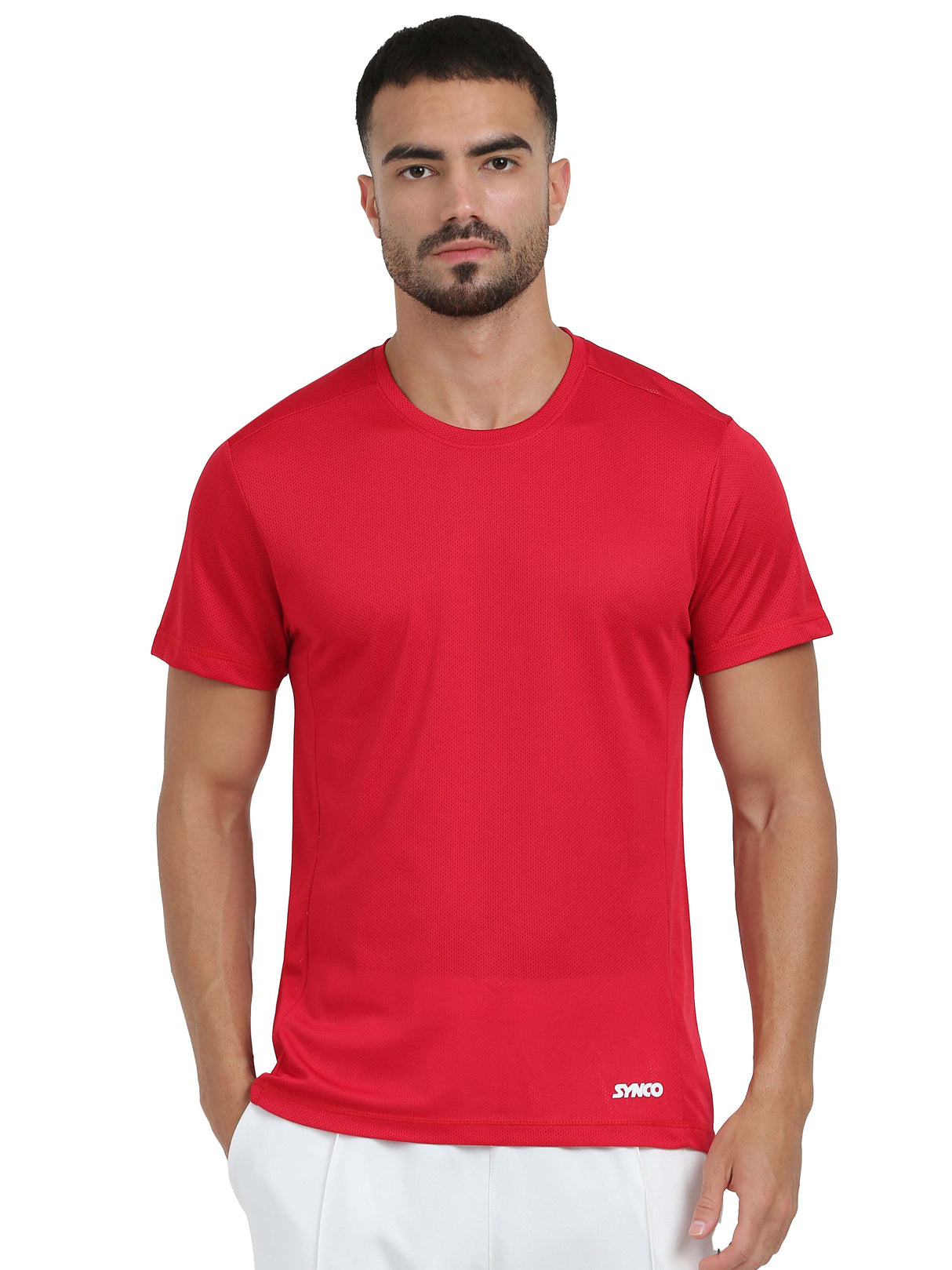 Synco Flo Fit Sports Tshirt Men(Red) -Sportswear & Activewear