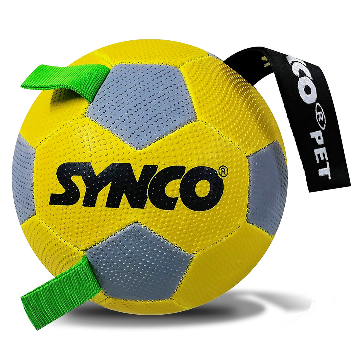 Synco Dog Football with Green Holding loops (Yellow) | size-3
