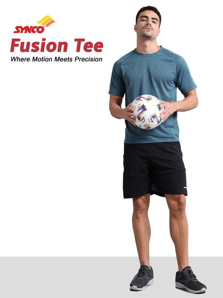 Synco Fusion Sports Tshirt for Men(Blue) -Ideal for Running,Gym