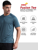 Synco Fusion Sports Tshirt for Men(Blue) -Ideal for Running,Gym