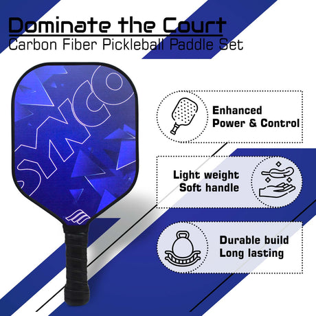 Synco Glory Carbon Fiber Pickleball Paddle | High Performance Pickleball Racket with Free Cover Bag