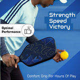 Synco Glory Carbon Fiber Pickleball Paddle Set | 1 Racket, 2 Pickleballs with Carry Bag | 16mm Professional Paddle