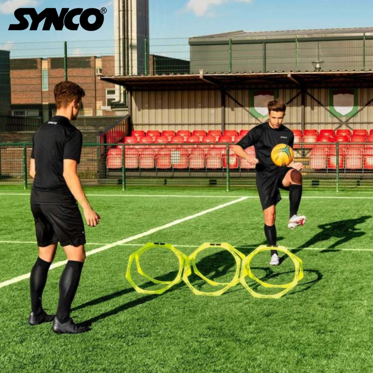 Synco Hex Hoop ring (Set of 6 ) Yellow