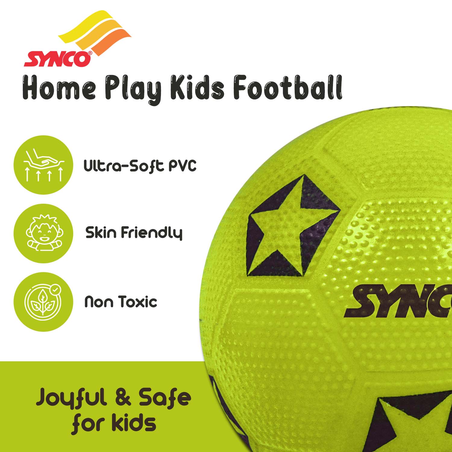Synco Home Play Football for Kids | Beach Ball | Soft Toy Ball | Size-2 (Pack of 2)