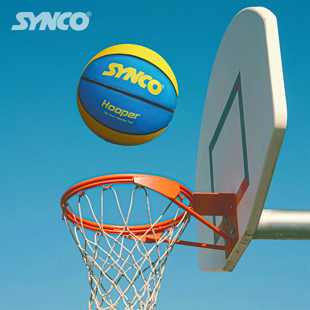 Synco Hooper Basketball (Size-5) Blue-Yellow