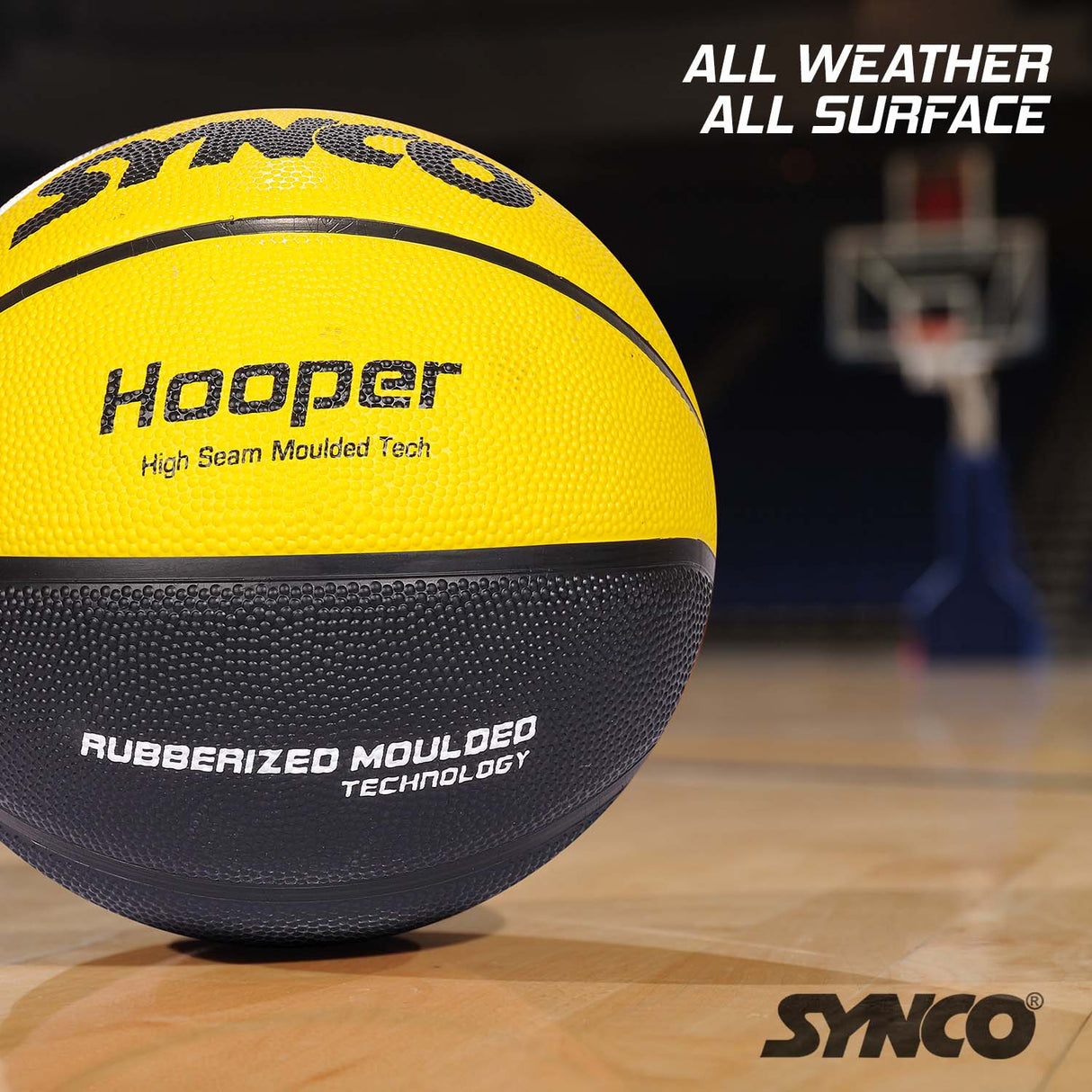 Synco Hooper Basketball (Size-5) Yellow-Black