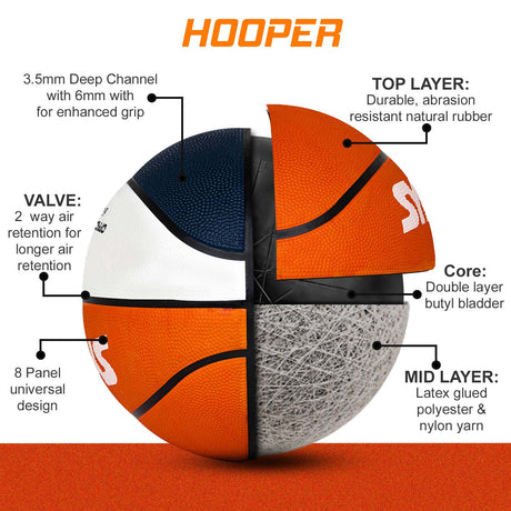 Synco Hooper Basketball (Size-6) Red-White