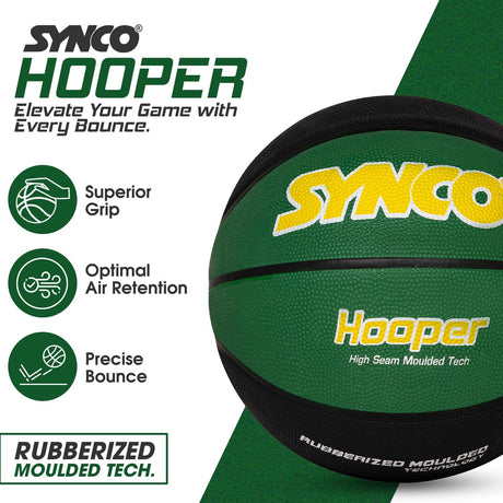 Synco Hooper Basketball (Size-6) Green-Black