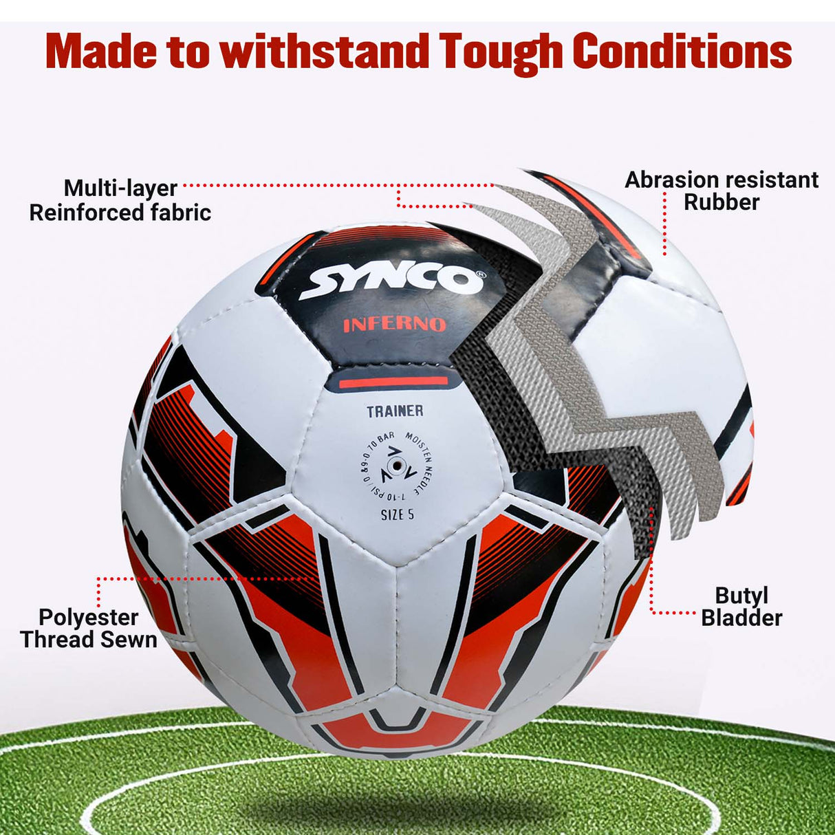 Synco Inferno football (Size-5)