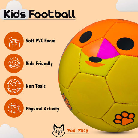 Synco Kids Football | Fox Faced Soft PVC Material | For Indoor & Outdoor Gameplay | Size-3