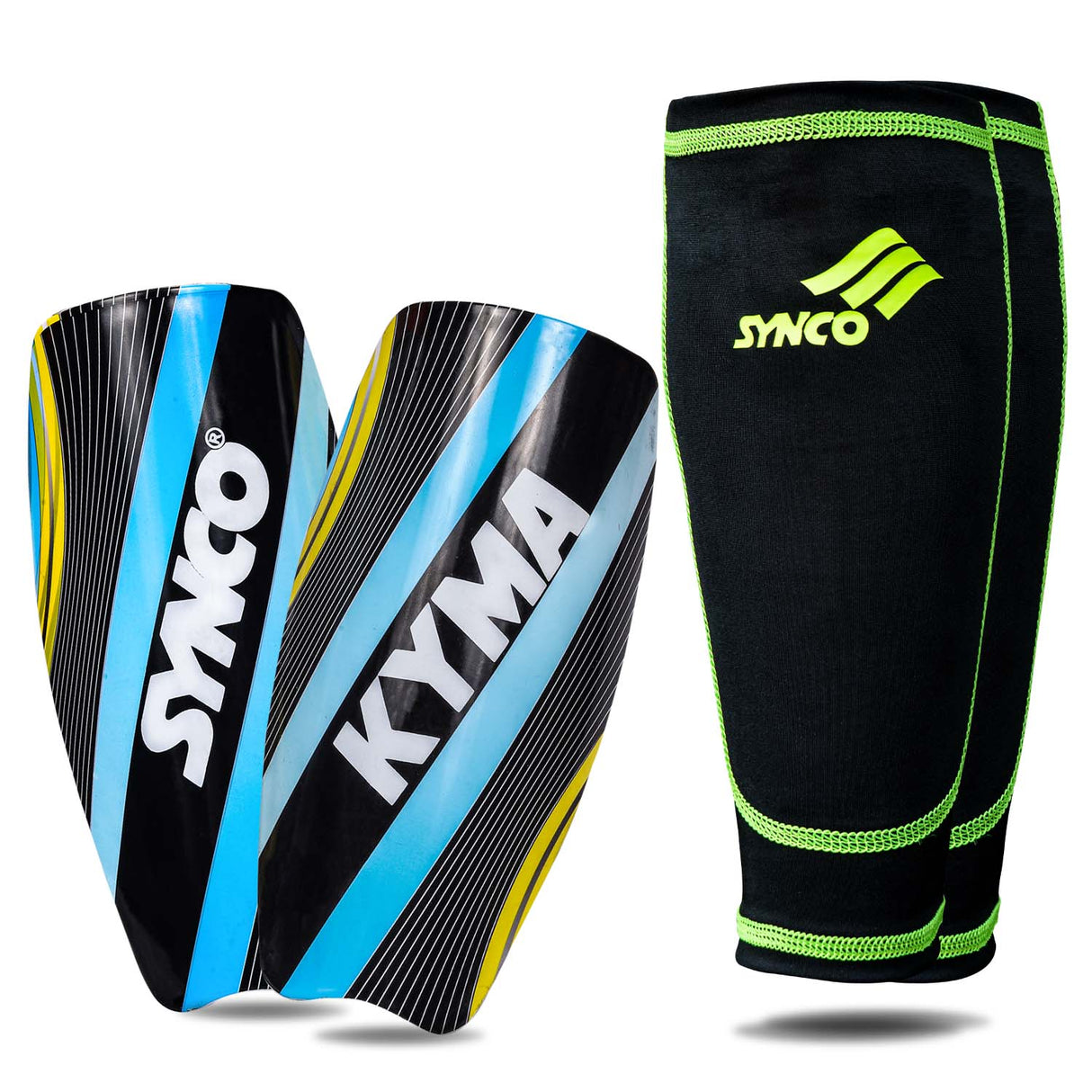 Synco Kyma Shin Guard with Sleeve Combo | Shin Guard for Football | Size- Medium