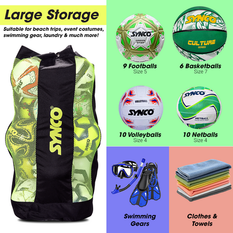 Synco Large Ball Carrying sports Bag (XL) Black/Blue