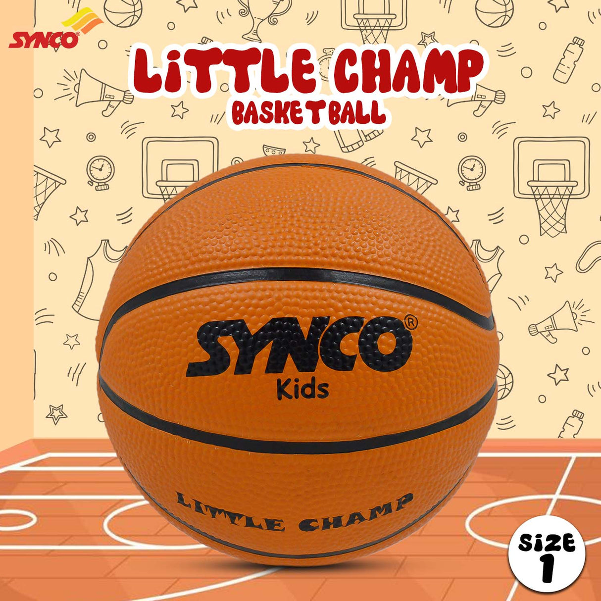 Synco Little Champ Basketball (Size-1) Orange