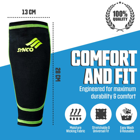 Synco Maestro Shin Guard with Sleeve combo | Shin Guard for Football | Size- Medium
