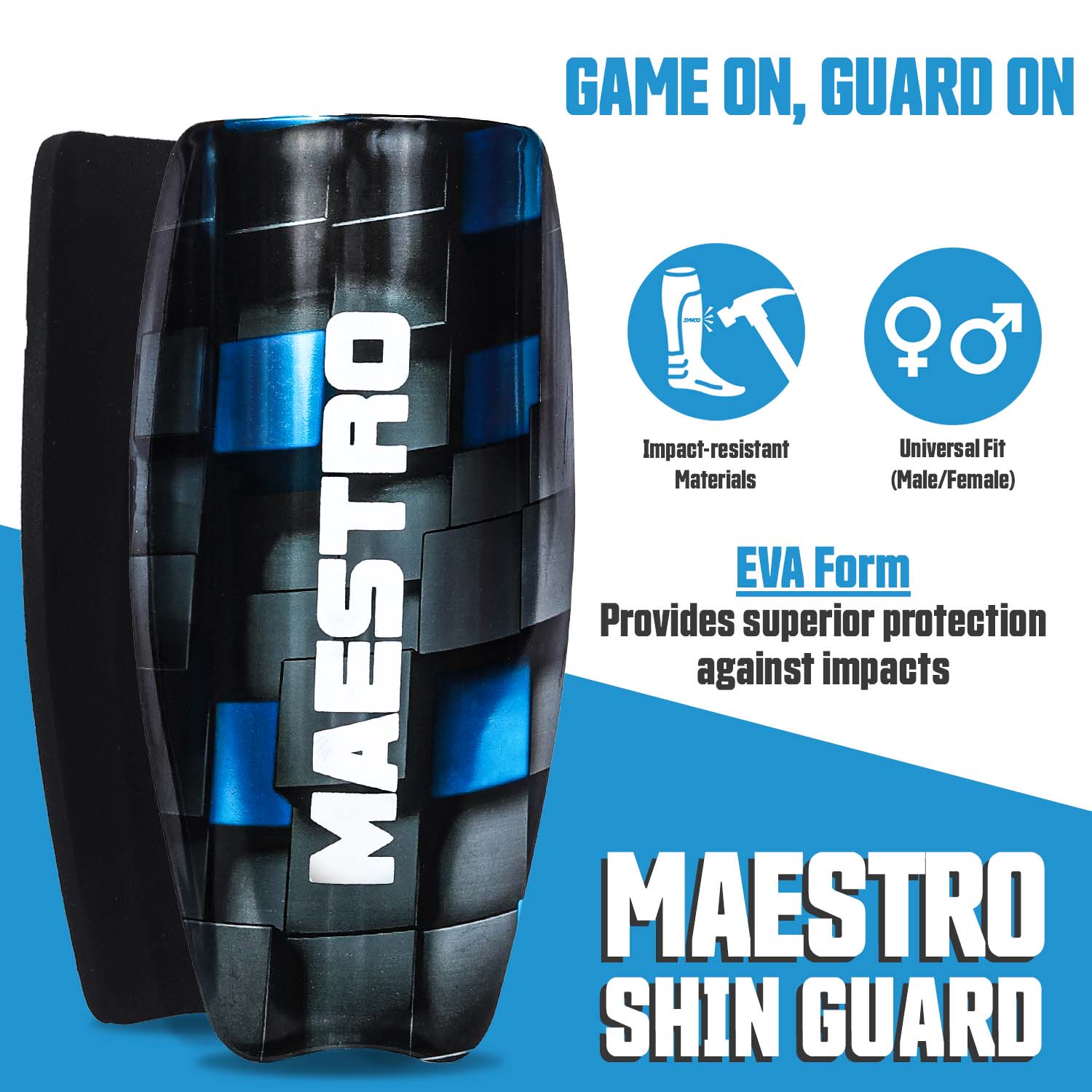 Synco Maestro Shin Guard with Sleeve combo | Shin Guard for Football | Size- Medium