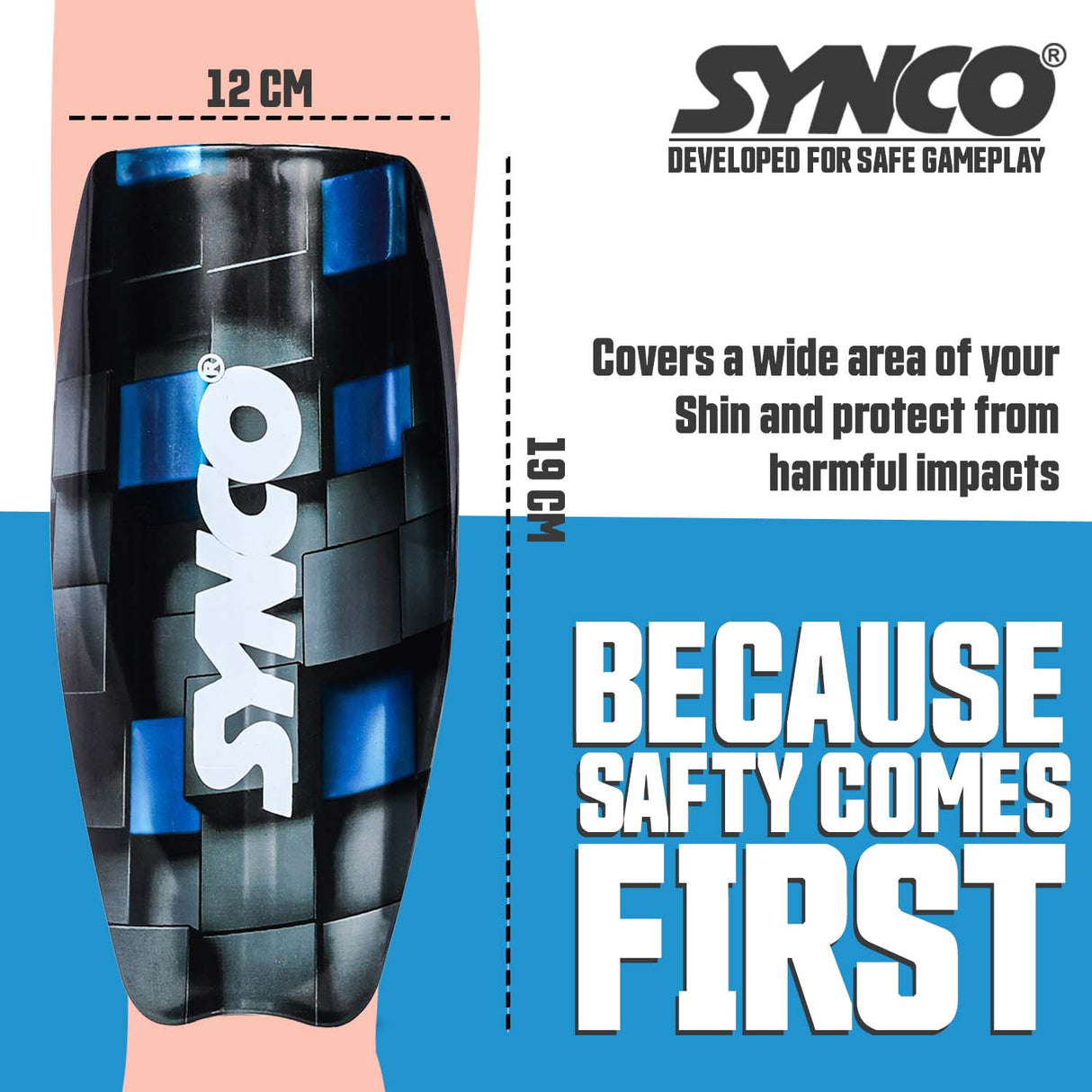 Synco Maestro Shin Guard with Sleeve combo | Shin Guard for Football | Size- Medium