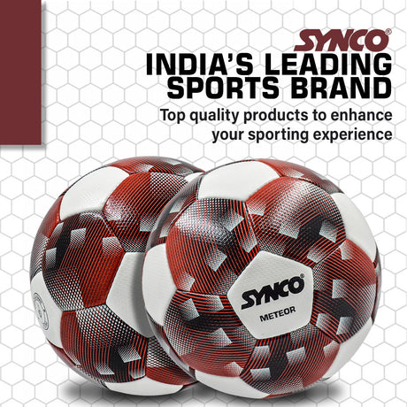 Synco Meteor Football | FIFA Standard Professional Match Ball | Hand Stitched PU Material | Size- 5