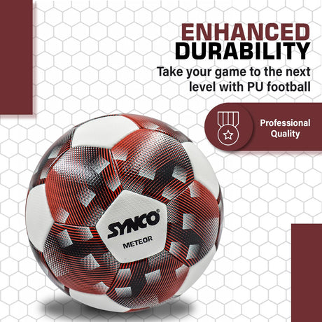 Synco Meteor Football | FIFA Standard Professional Match Ball | Hand Stitched PU Material | Size- 5