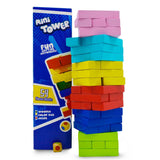 Synco Mini Tower | Wooden Tumbling Tower | Best Wooden Game for Children & Adults | Mini Wooden Block Set For Family Fun, Skill-Building Game Multicolor Blocks-54Pc