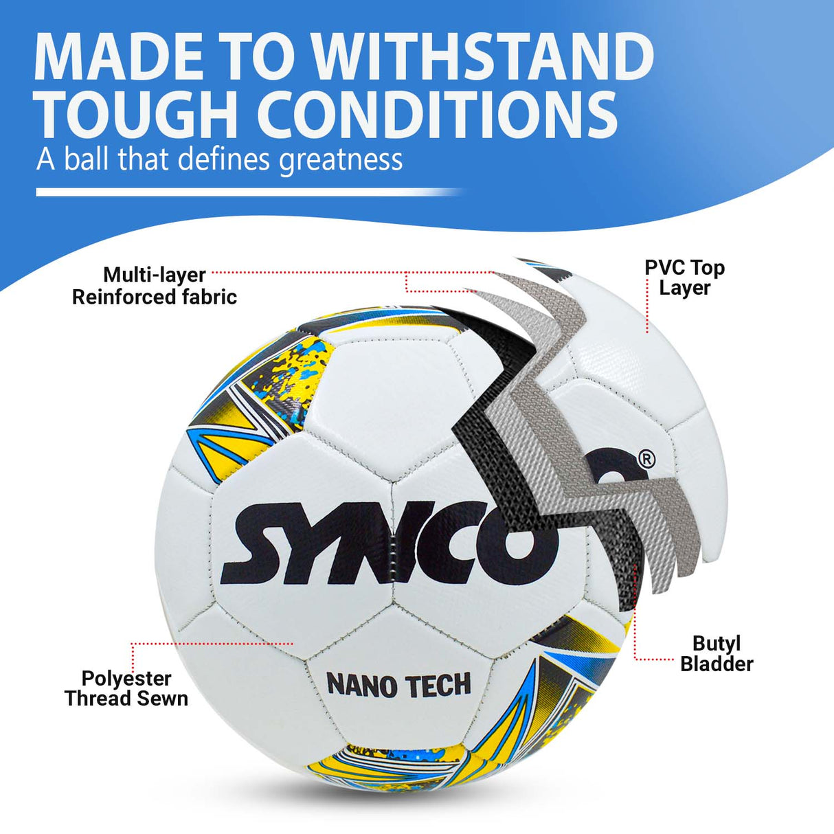 Synco Nano Tech Football | Training Football Size- 5