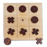 Synco Noughts & Crosses | Tic Tac Wooden Game | Natural Colour & Matte Finish | Gift for Friends & Family