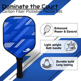 Synco Slash Carbon Fiber Pickleball Paddle (Blue) with Free Cover Bag