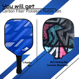 Synco Slash Carbon Fiber Pickleball Paddle (Blue) with Free Cover Bag
